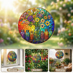 Colorful Floral Stained Glass Suncatcher