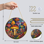Mushroom Stained Glass Suncatcher