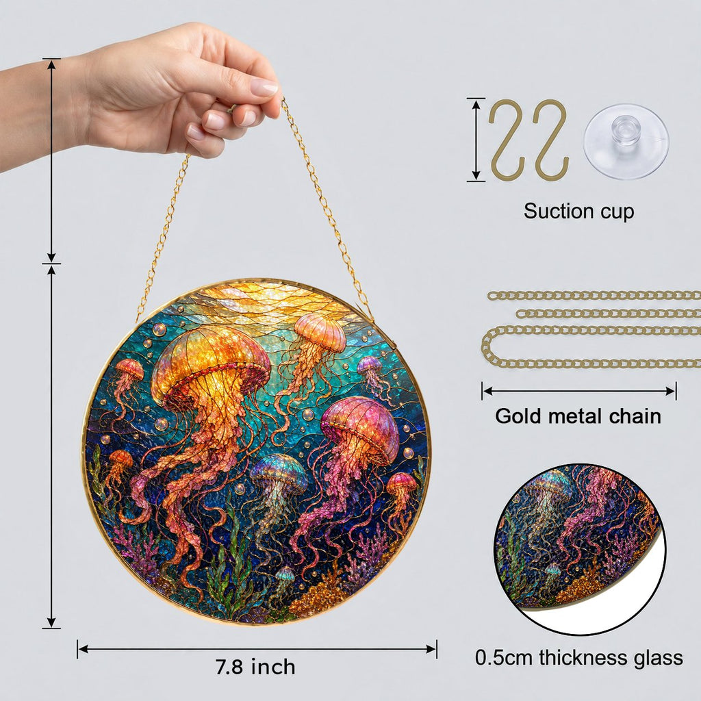 Jellyfish Stained Glass Suncatcher