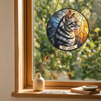 Tabby Cat Memorial Suncatcher detail