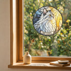 White Cat Memorial Suncatcher detail