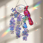 Cardinal & Forget-Me-Not Memorial Moon Holographic Acrylic Suncatcher