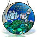 Personalized Memorial Suncatcher – Look For Me In The Moonlight Lotus Stained Glass