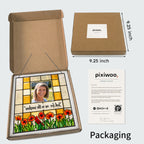 Personalized Memorial Photo Suncatcher – Look For Me In The Sunshine Cardinal &amp; Poppies