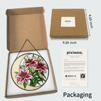 Pink lily suncatcher in Pixiwoo gift box with protective foam, a thoughtful gift