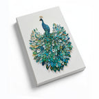 Peacock Canvas Wall Art Teal Blue Green Painting