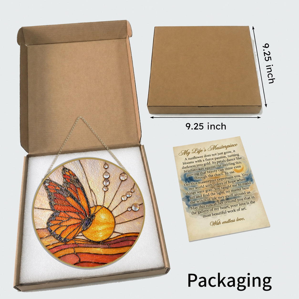 Butterfly Sunrise Stained Glass Suncatcher