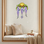 Stained Glass Hummingbird Suncatcher Window Hanging , Colorful Rainbow Window Decor