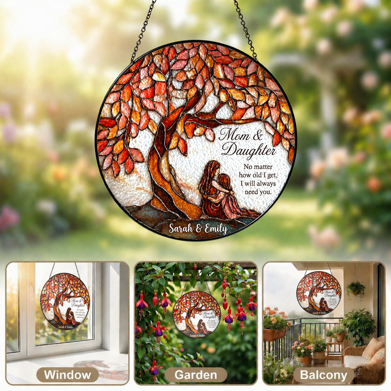 Tree of Love – Mom Stained Glass Suncatcher