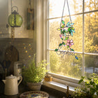 Personalized Hanging Planter Flower Holographic Acrylic Suncatcher