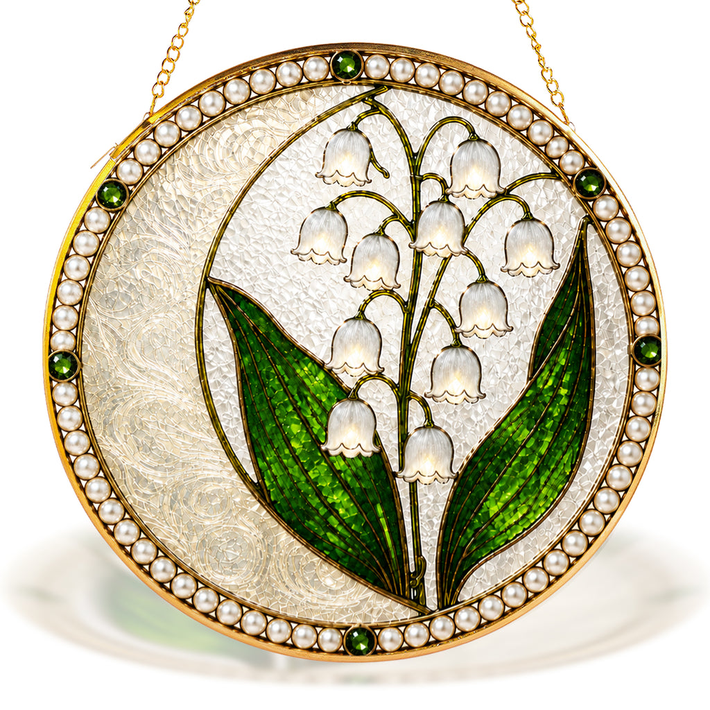 Lily of the Valley Pearl Stained Glass Suncatcher
