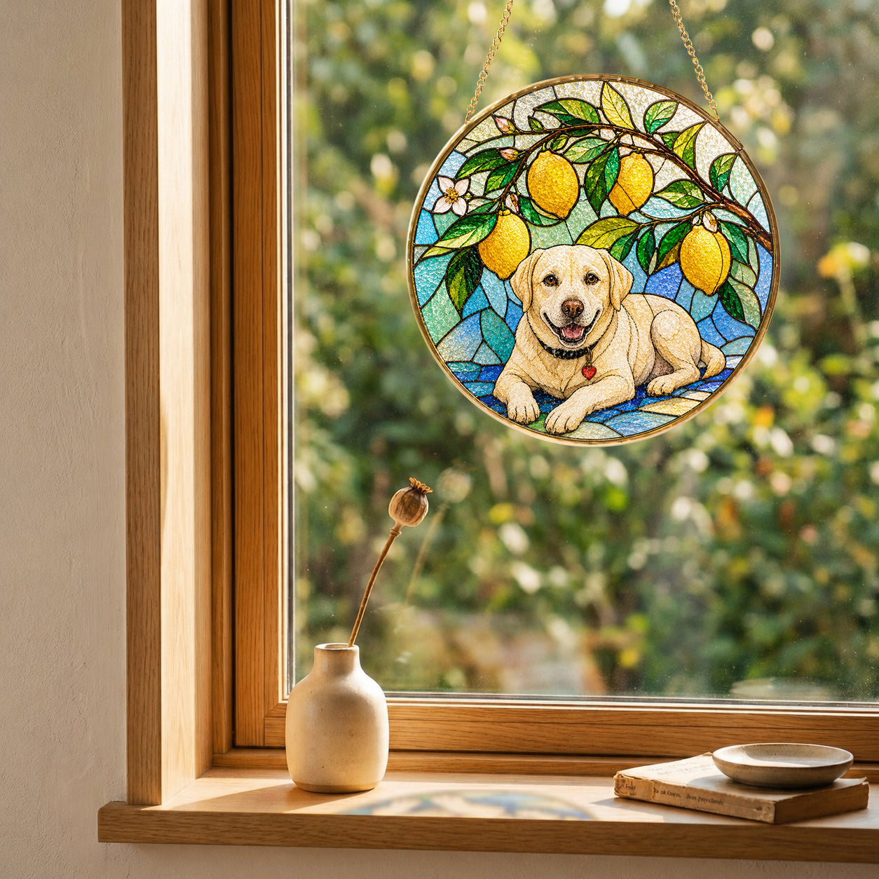 Personalized Puppy Lemon Suncatcher