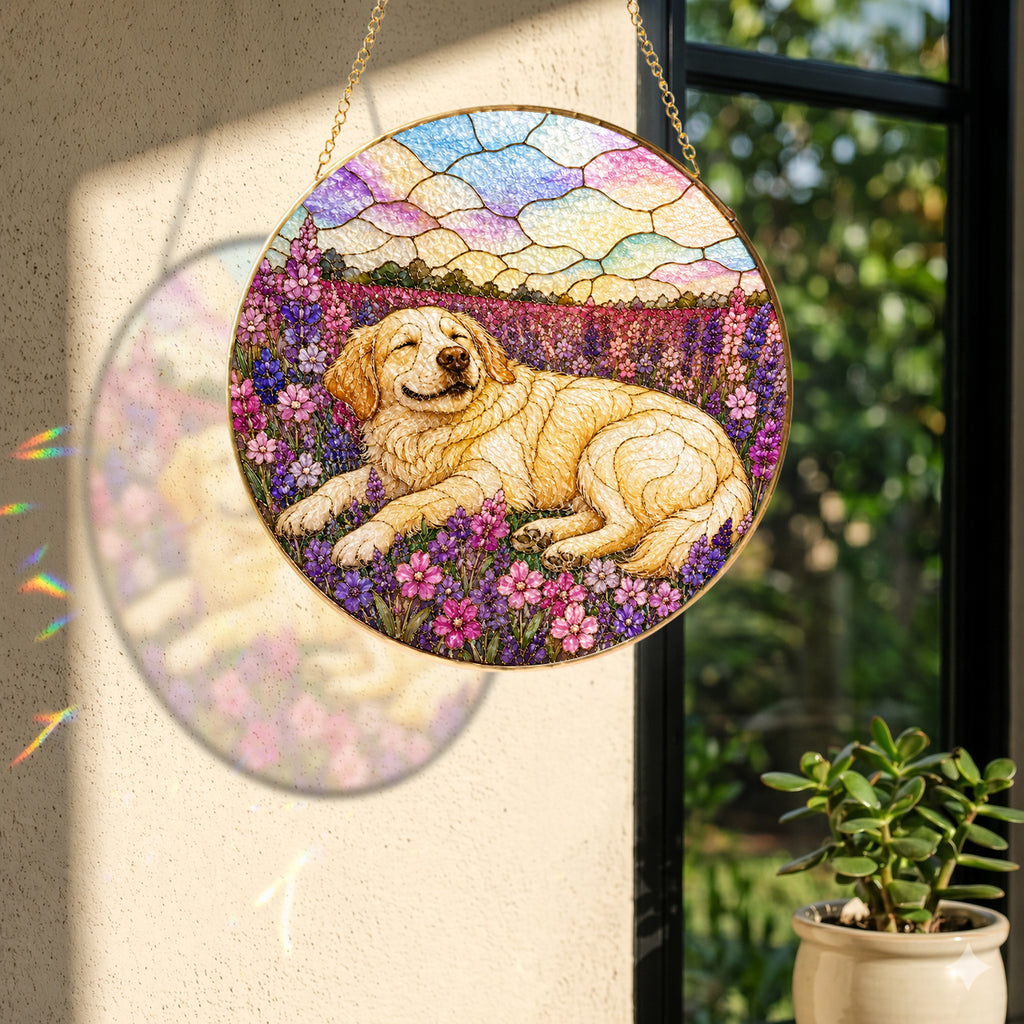 Personalized Golden Lavender Suncatcher