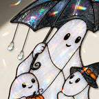 Ghost Family & Umbrella Holographic Acrylic Suncatcher
