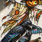 Scarecrow & Crow Holographic Acrylic Suncatcher