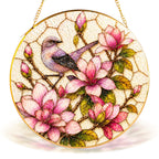Mockingbird & Magnolia Stained Glass Suncatcher