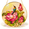 Kingfisher & Lotus Stained Glass Suncatcher