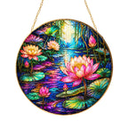 Lotus Flower Stained Glass Suncatcher