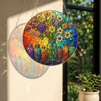 Colorful Floral Stained Glass Suncatcher