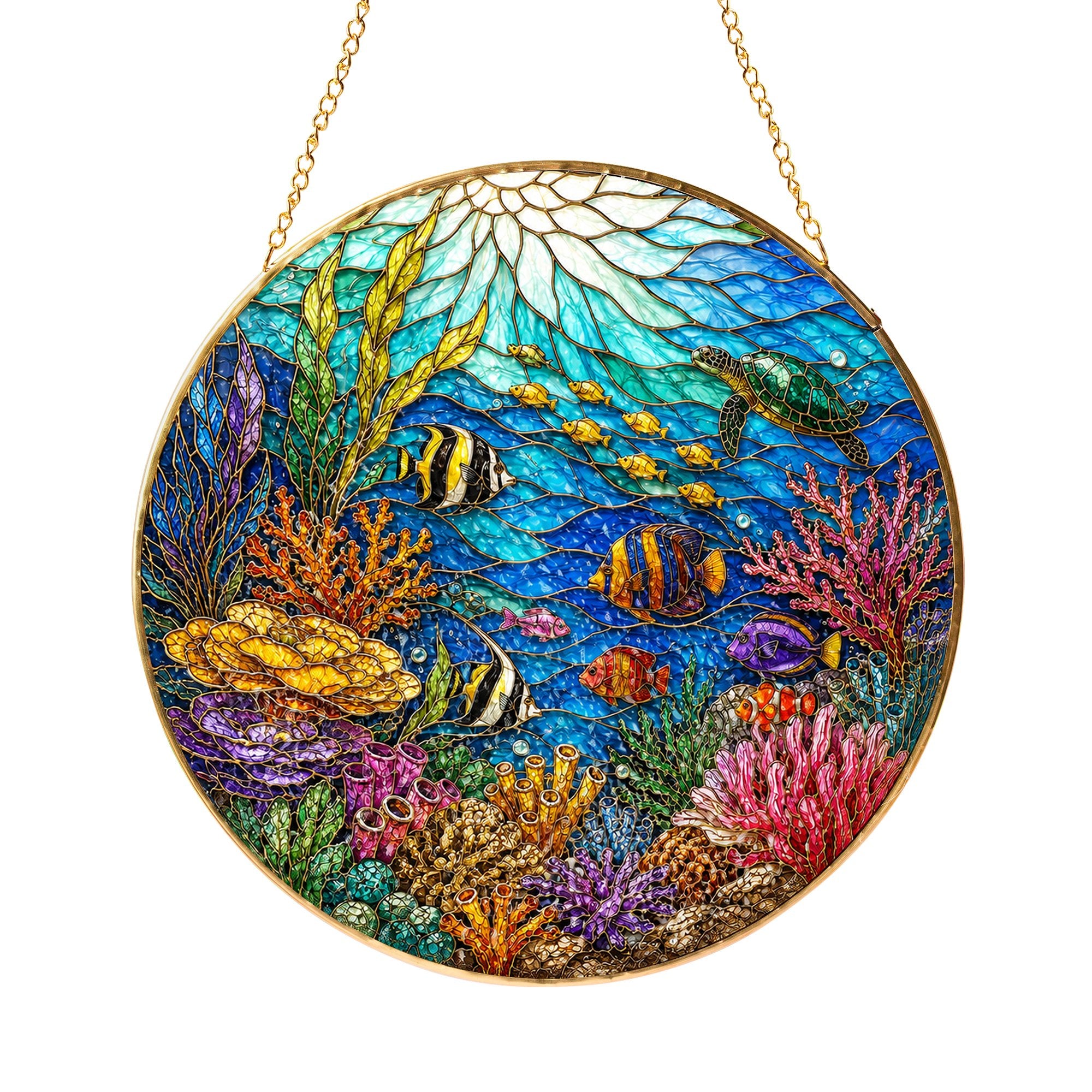 Under the Sea Stained Glass Suncatcher