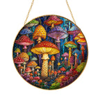 Mushroom Stained Glass Suncatcher