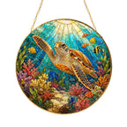 Sea Turtle Stained Glass Suncatcher