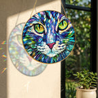 Cat Face Stained Glass Suncatcher