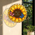You Are My Sunshine Sunflower Stained Glass Suncatcher