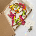 Hummingbird Suncatcher Flower Sun Catcher Decor for Window Garden