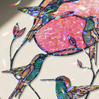 Hummingbird Pink Moon Holographic Acrylic Suncatcher