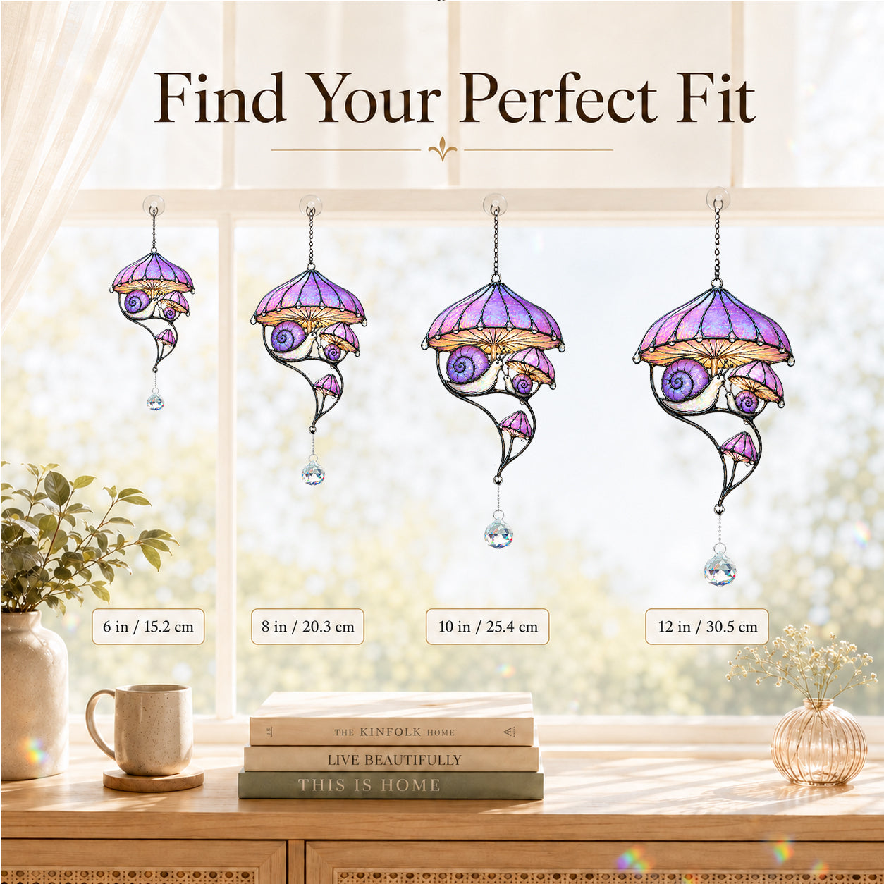 Snail & Mushroom Holographic Acrylic Suncatcher