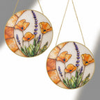 Poppy Lavender Stained Glass Suncatcher
