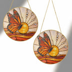Butterfly Sunrise Stained Glass Suncatcher