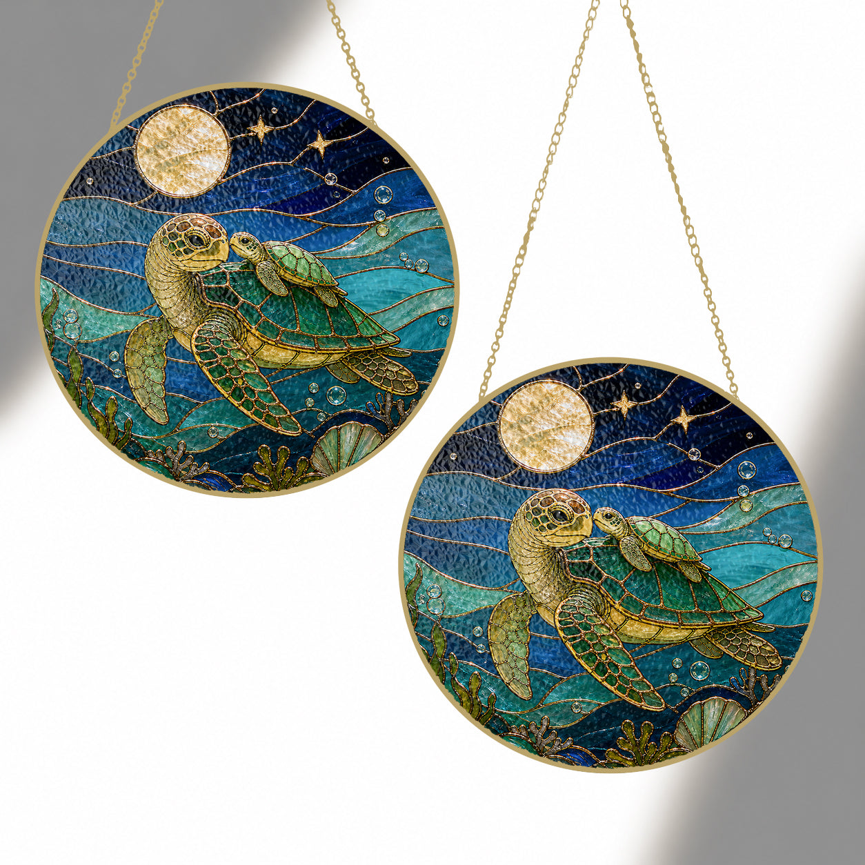 Sea Turtle Stained Glass Suncatcher