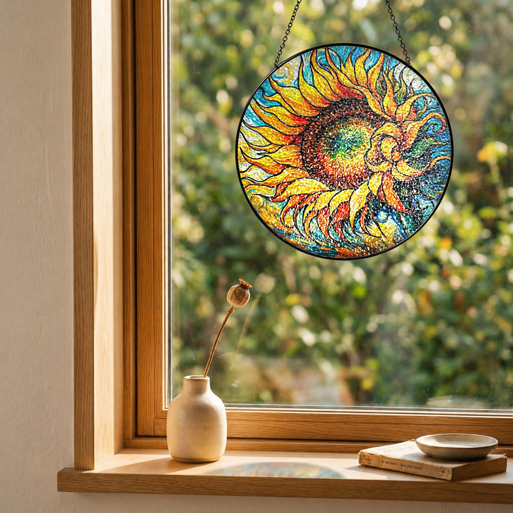 Sunflower Stained Glass Suncatcher
