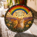 Personalized Rainbow Bridge Cat Memorial Glass Suncatcher