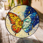 Butterfly Sun & Moon Stained Glass Suncatcher