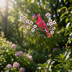 Personalized Cardinal & Cherry Blossom Holographic Acrylic Suncatcher