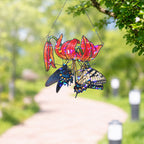 Swallowtail Butterflies & Tiger Lily Holographic Acrylic Suncatcher