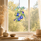 Blue Butterfly Pea Flower Vine Holographic Acrylic Suncatcher