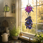 Black Swallowtail & Purple Dahlia Holographic Acrylic Suncatcher