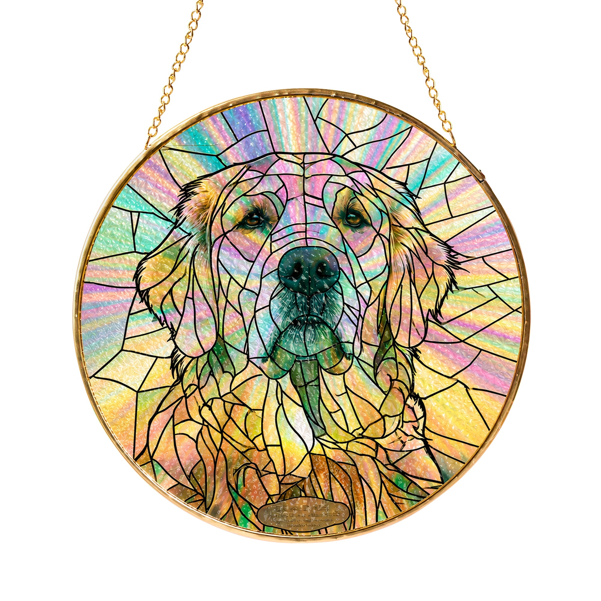 Personalized Dog Memorial Suncatcher with name plaque