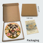 Personalized Schnauzer Rose Suncatcher
