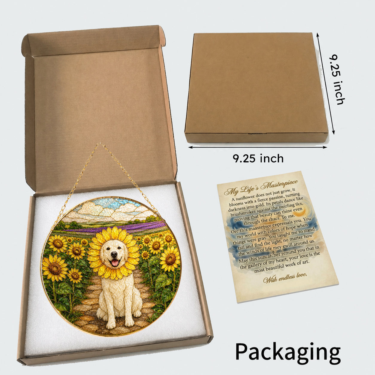 Personalized Sunflower Dog Suncatcher
