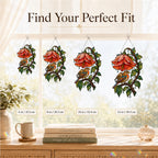 Robin & Red Hibiscus Holographic Acrylic Suncatcher
