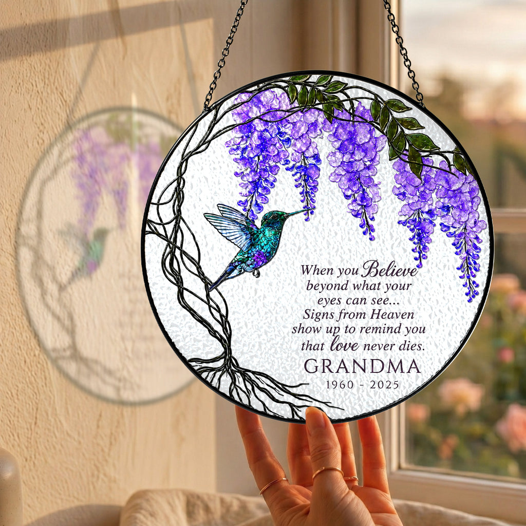 Personalized Wisteria Memorial Suncatcher