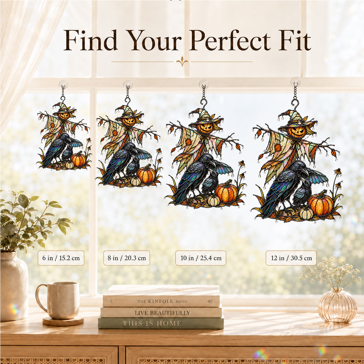 Scarecrow & Crow Holographic Acrylic Suncatcher