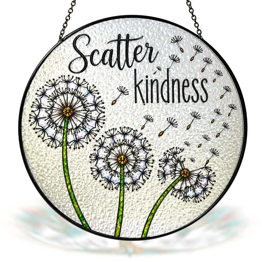Scatter Kindness Dandelion Stained Glass Suncatcher