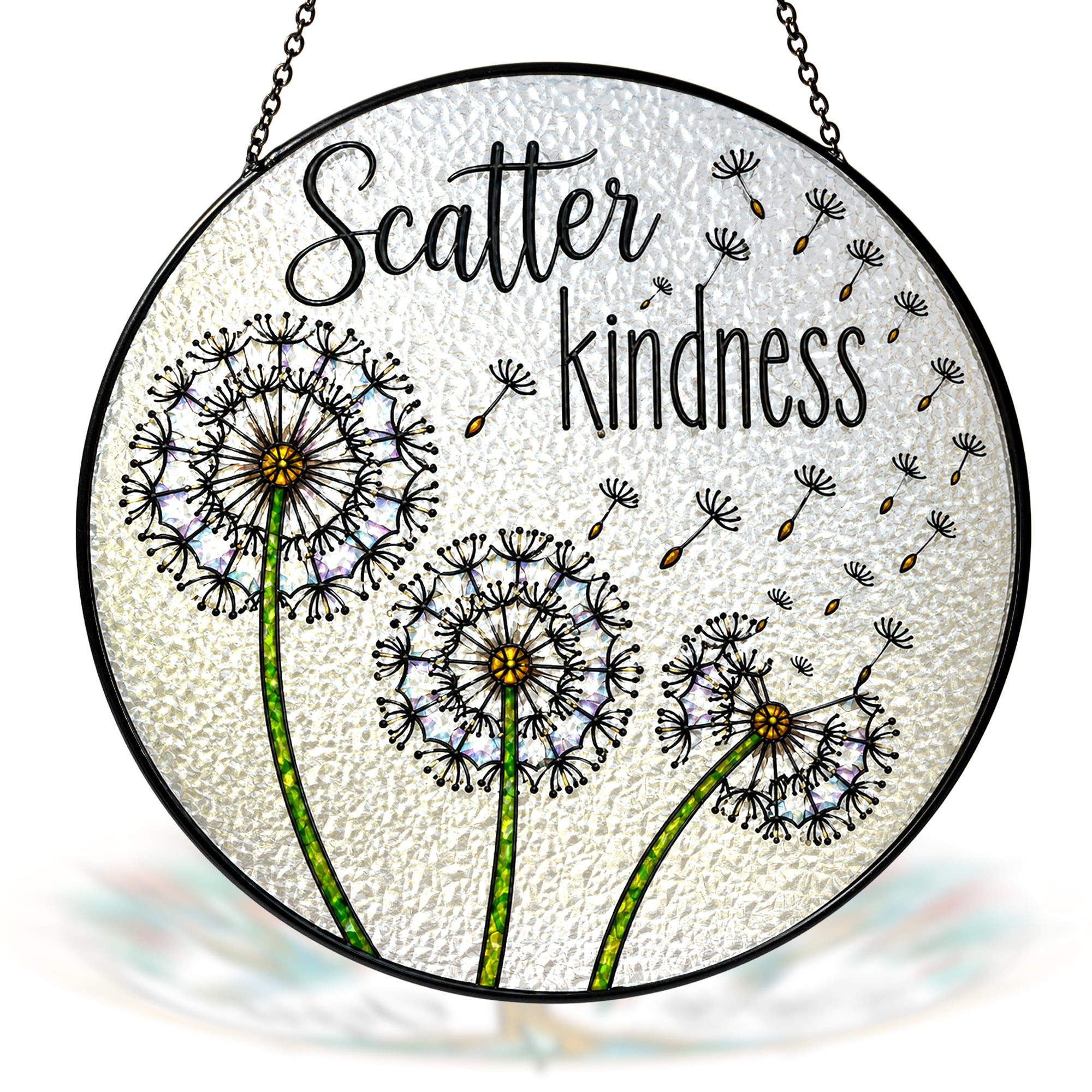 Scatter Kindness Dandelion Stained Glass Suncatcher
