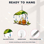 Snail & Leaf Umbrella Holographic Acrylic Suncatcher